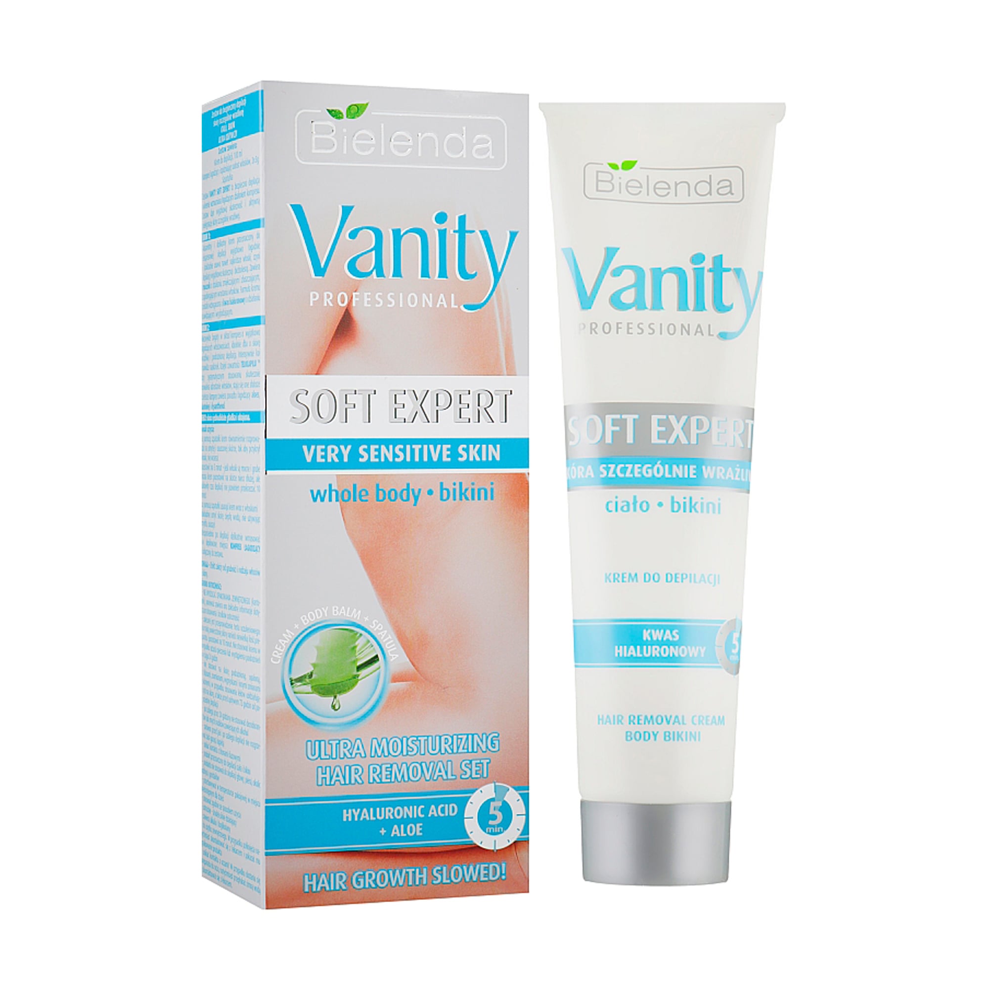 Набір для депіляції Bielenda Vanity Soft Expert Ultra Moisturizing Yair Removal (крем депіляції, 100 мл + компрес після депіляції, 2*5 г + шпатель)