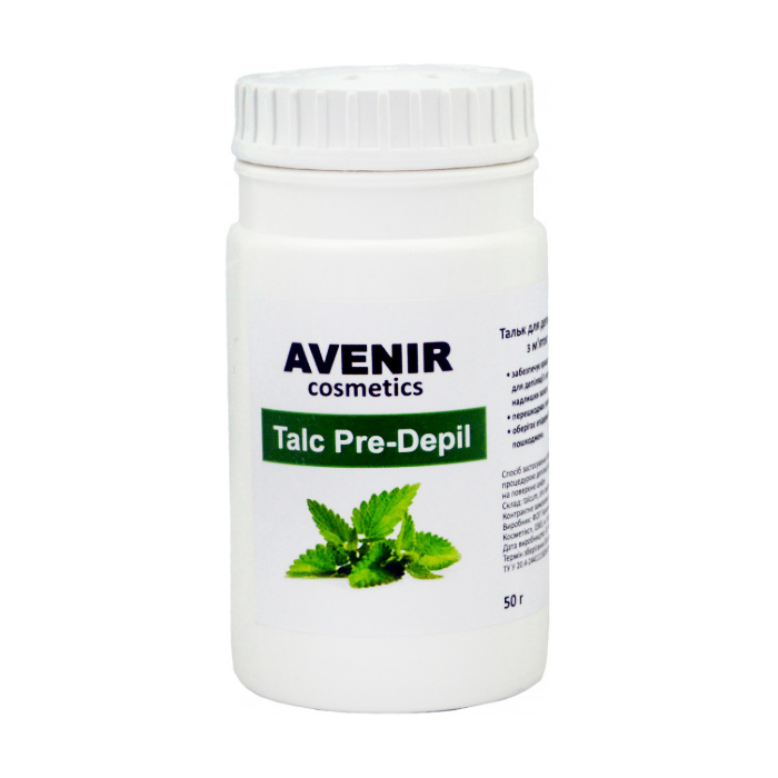 Тальк для депіляції та шугарингу Avenir Cosmetics Talc Pre-Depil М'ята та ментол, 50 г